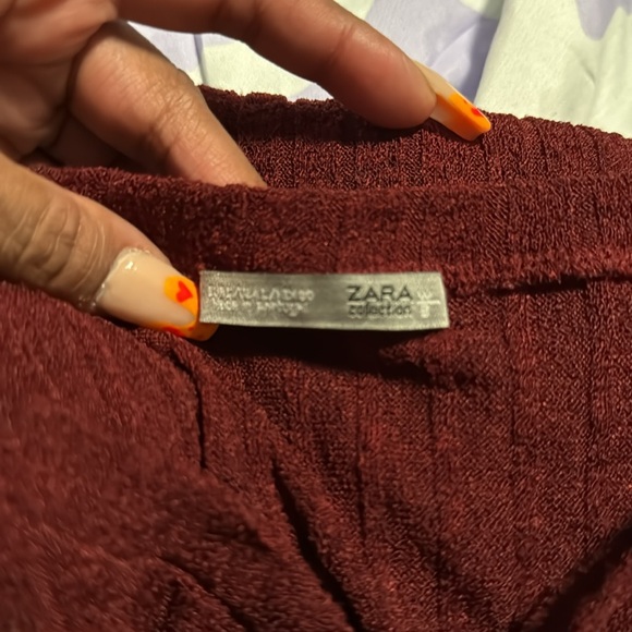 Zara Collection burgundy, long sleeve blouse-Large - Picture 5 of 6